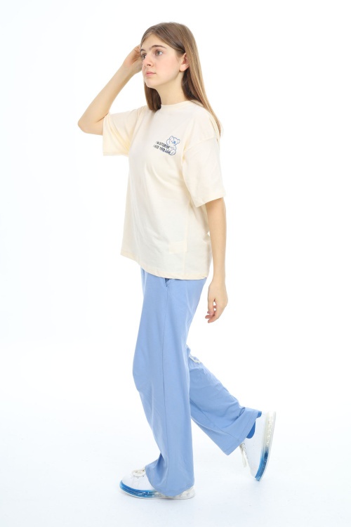 Sarı Karakter Baskılı Kız Çocuk Takım 17869