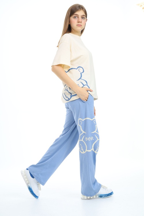 Sarı Karakter Baskılı Kız Çocuk Takım 17869