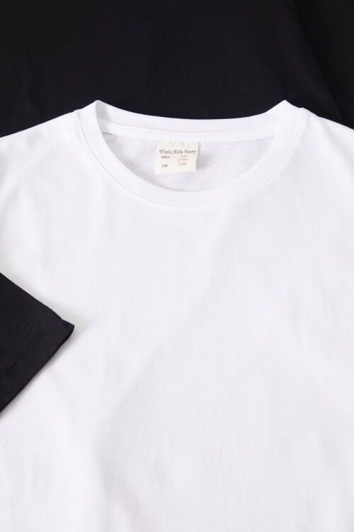 Siyah-Beyaz Uzun Kollu 2li Çocuk Düz Badi 17656