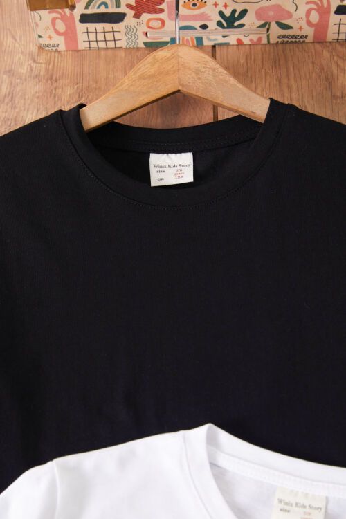 Siyah-Beyaz Uzun Kollu 2li Çocuk Düz Badi 17656