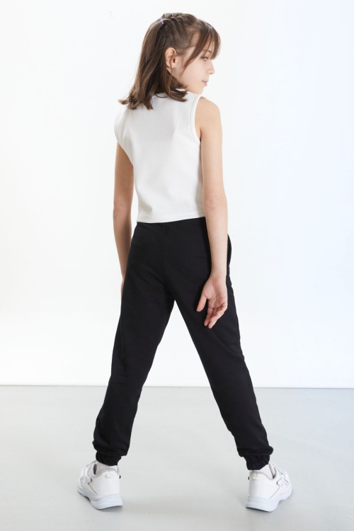 Siyah Fashion Girl Armalı Kuşaklı Kız Çocuk Eşofman Altı 17680