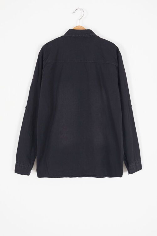 Siyah Logolu Tişörtlü Jean Gömlekli Erkek Çocuk 2li Takım 17654