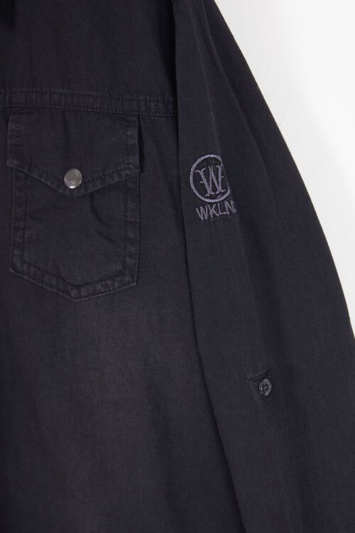 Siyah Logolu Tişörtlü Jean Gömlekli Erkek Çocuk 2li Takım 17654