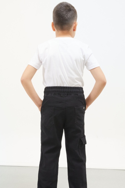 Siyah Şerit Kargo Cepli Erkek Çocuk Jean Pantolon 17762