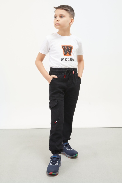 Siyah Şerit Kargo Cepli Erkek Çocuk Jean Pantolon 17762
