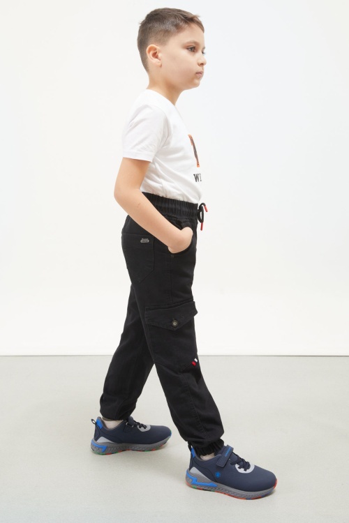 Siyah Şerit Kargo Cepli Erkek Çocuk Jean Pantolon 17762