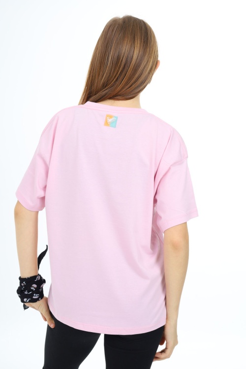 Toz Pembe Kısa Kollu Basic Kız Çocuk T-shirt 17775