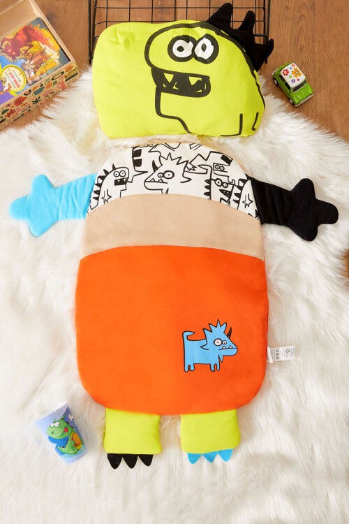 Turuncu Dinozor Desenli Kabartmalı Erkek Bebek Alt Açma 17481