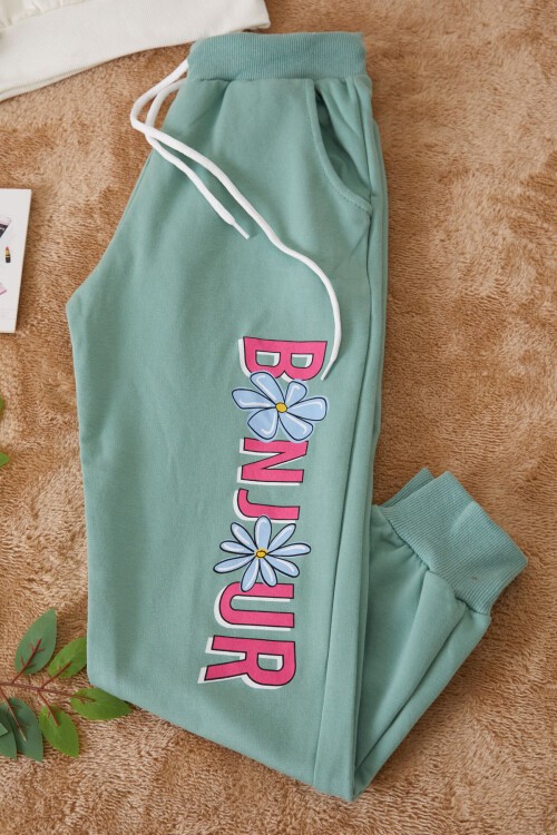 Yeşil Ayıcıklı Karakter Baskılı Kız Çocuk Eşofman Takımı 17419