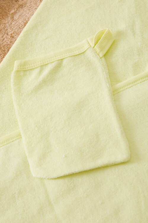 Yeşil Kaplan Nakışlı Keseli Erkek Bebek Havlu 17493