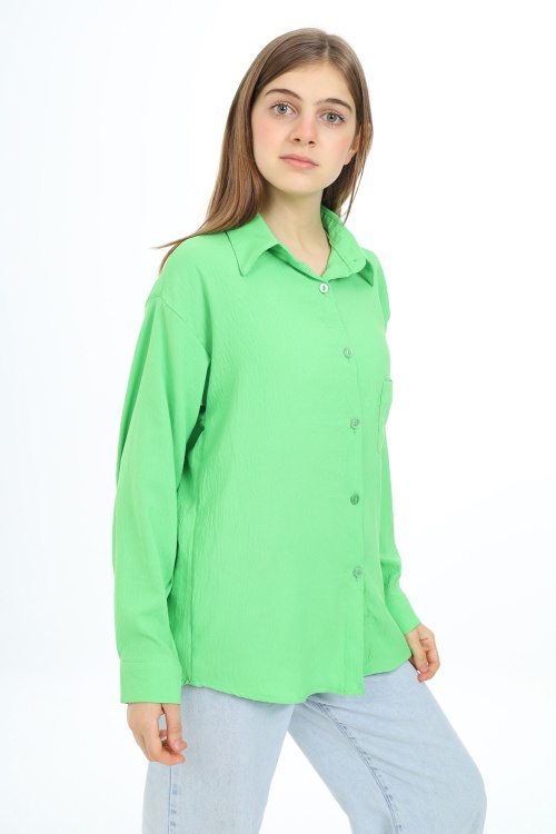 Yeşil Kız Çocuk Gömlek 17970