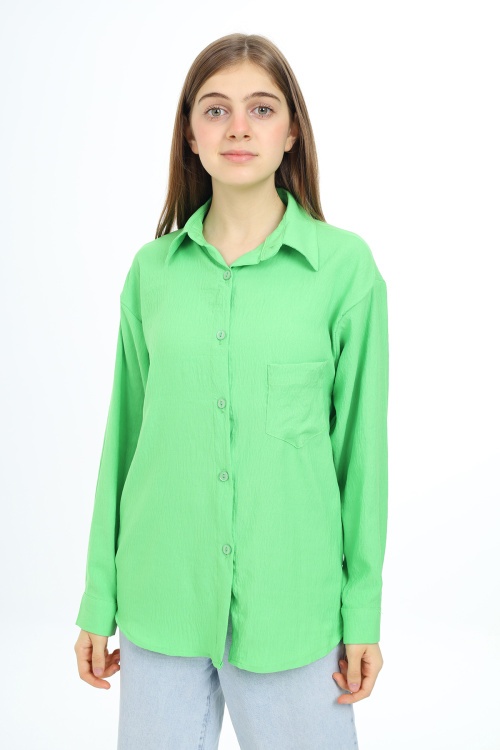 Yeşil Kız Çocuk Gömlek 17970