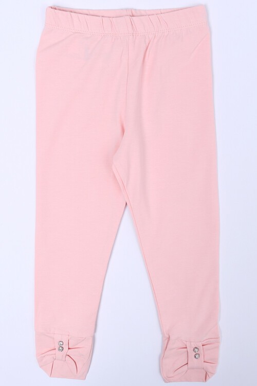 Kız Çocuk Somon Manşet Taşlı 0-7 Yaş Tayt 1875