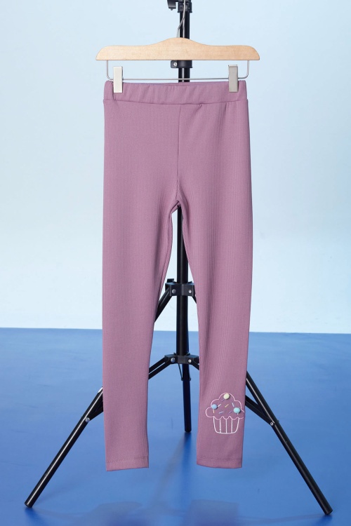 Gül Kurusu Cupcake Nakışlı Fitilli Kız Çocuk Tayt 18277