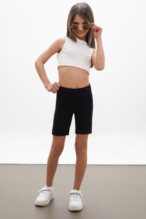Siyah Beli Lastikli Kız Çocuk Şort Tayt 18172