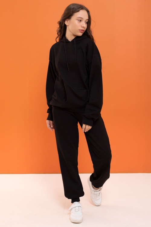 Kız Çocuk Siyah Basic Kapüşonlu Takım 18900