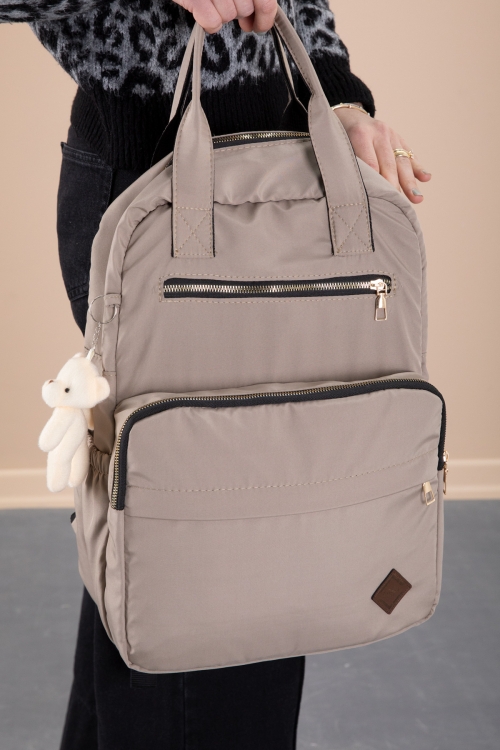 Bej Çok Fonksiyonlu Aksesuarlı Bebek Bakımı & Anne Sırt Çantası 20237