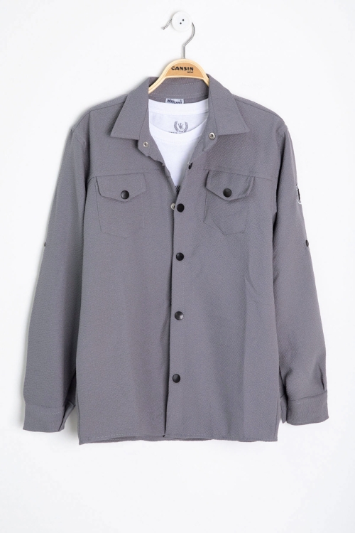 Füme Erkek Çocuk Jogger Gömlekli Tişörtlü 2li Takım 20400