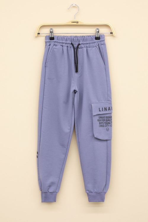 İndigo Yazı Baskılı Cepli Erkek Çocuk Beli Lastikli Eşofman Altı 20207