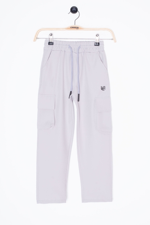 Gri  Kargo Cepli Erkek Çocuk Paraşüt Pantolon 20634