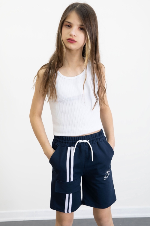 Lacivert Kız Çocuk Şort 20748