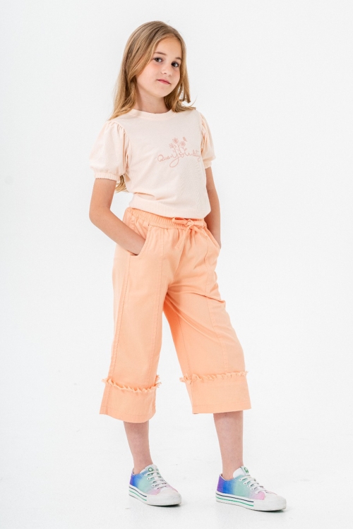 Turuncu Kapri Pantolonlu Kız Çocuk Takım 21089