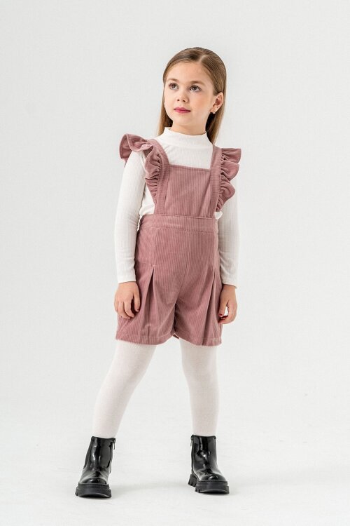 Gül Kurusu Kız Çocuk Kadife Fitilli Salopet 22690