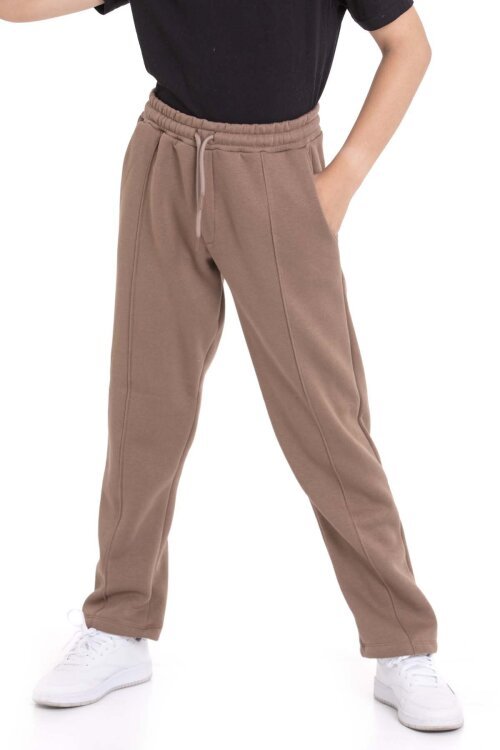 Kahverengi Erkek Çocuk Çima Detaylı Şardonlu Eşofman Altı 21472