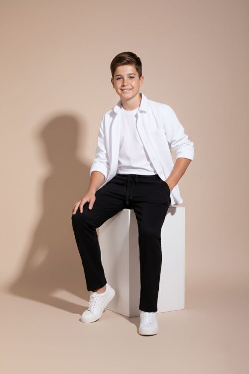 Ekru Erkek Çocuk Gömlek Pantolonlu 2li Takım 20433