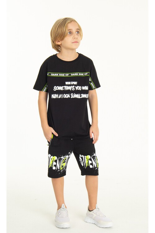 Erkek Çocuk Baskılı Şortlu Takım 9-14 Yaş 14012