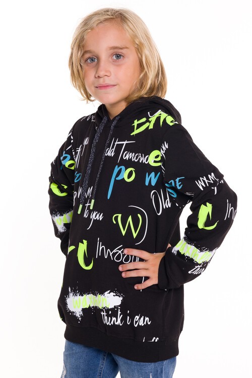 Erkek Çocuk Kapşonlu 2 İplik Sweatshirt 9-14 Yaş 14027