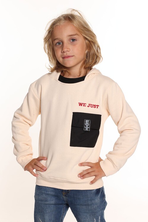 Erkek Çocuk Kapşonlu Polarlı Sweatshirt 9-14 Yaş 14157