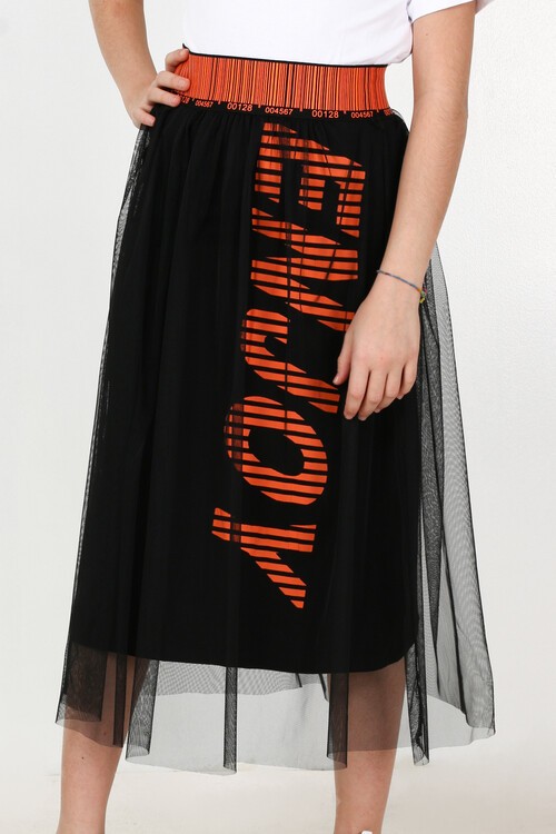 Kız Çocuk Baskılı Fileli Etek 10-15 Yaş 13974