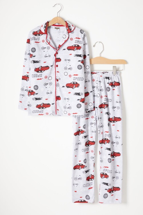 Araba Desenli Erkek Çocuk Pijama Takımı 16328