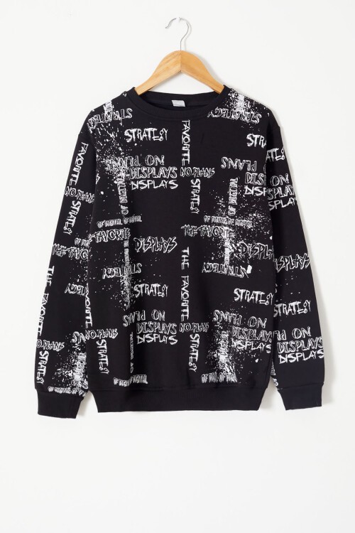 Erkek Çocuk Pano Baskılı Sweatshirt 9-14 Yaş 14024