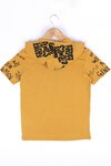 Erkek Çocuk Hardal Kanguru Cep Kapüşonlu 8-13 Yaş T-Shirt 4137-3
