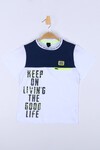 Erkek Çocuk Lacivert Fermuar ve Neon Detay 8-13 Yaş T-Shirt 6205