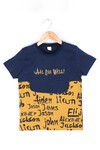 Erkek Çocuk Lacivert Önü Cep Detay Yazılı 8-13Yaş T-Shirt 4132-1