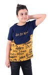 Erkek Çocuk Lacivert Önü Cep Detay Yazılı 8-13Yaş T-Shirt 4132-1