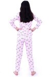 Kız Çocuk Açık Pembe Kedi Baskı 3-11 Yaş Pijama Takımı 701-2