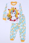 Kız Çocuk Beyaz Baskı 4-6 Yaş 2li Pijama Takımı 4157B