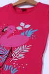 Kız Çocuk Pembe Flamingo Baskı 2-7 Yaş T-Shirt 0409-1