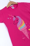 Kız Çocuk Pembe Baskı 2-7 Yaş T-Shirt 1408-3