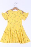 Kız Çocuk Sarı Yıldız Desenli 2-9 Yaş Elbise 4602