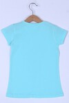 Kız Çocuk Su Yeşili Baskı 2-7 Yaş T-Shirt 1408
