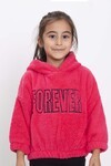 Kız Çocuk Forever Baskı Kapşon Peluş Sweatshirt 5-9 Yaş 13301