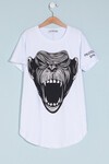 Erkek Çocuk Beyaz Goril Baskı 8-13 Yaş T-Shirt 1300-3