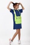 Kız Çocuk Çantalı Kapşonlu Tunik Elbise 10-15 Yaş 13865