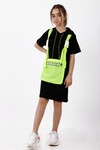 Kız Çocuk Çantalı Kapşonlu Tunik Elbise 10-15 Yaş 13865