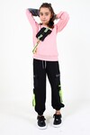Kız Çocuk Çantalı Şeritli Sweatshirt 10-14 Yaş 14047